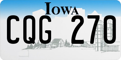 IA license plate CQG270