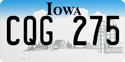 IA license plate CQG275
