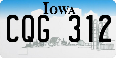 IA license plate CQG312