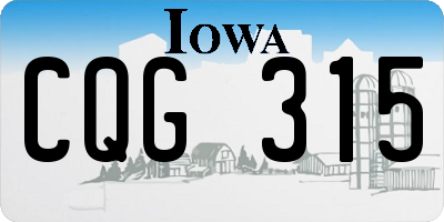 IA license plate CQG315