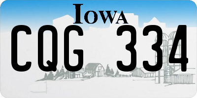 IA license plate CQG334