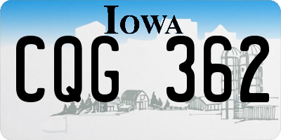 IA license plate CQG362