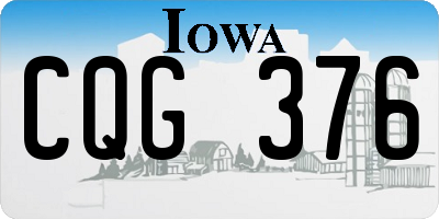 IA license plate CQG376
