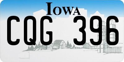 IA license plate CQG396