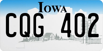 IA license plate CQG402