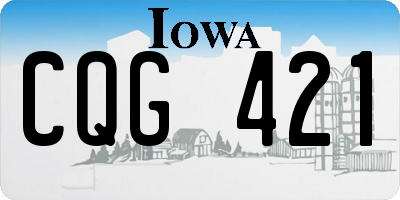 IA license plate CQG421