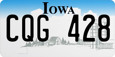 IA license plate CQG428