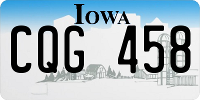 IA license plate CQG458