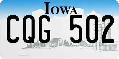 IA license plate CQG502