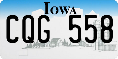 IA license plate CQG558