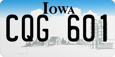 IA license plate CQG601