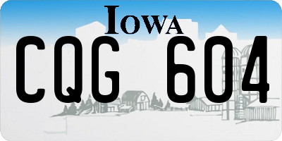 IA license plate CQG604