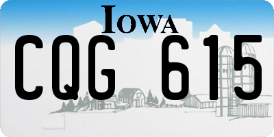 IA license plate CQG615