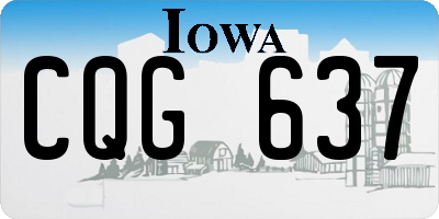 IA license plate CQG637