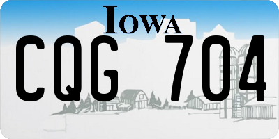 IA license plate CQG704