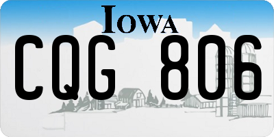 IA license plate CQG806