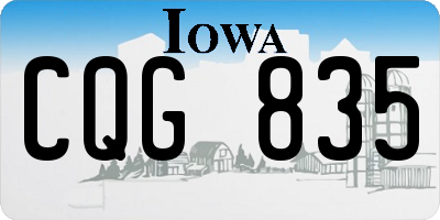 IA license plate CQG835