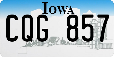 IA license plate CQG857