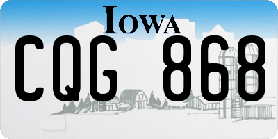 IA license plate CQG868