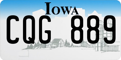 IA license plate CQG889