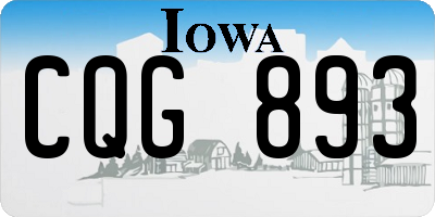IA license plate CQG893