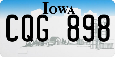 IA license plate CQG898