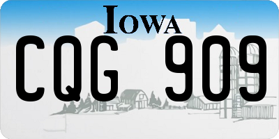 IA license plate CQG909