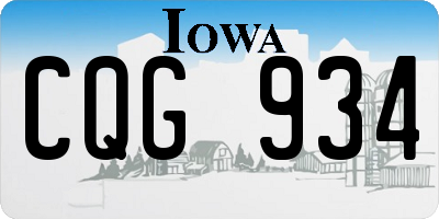 IA license plate CQG934