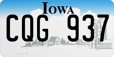 IA license plate CQG937