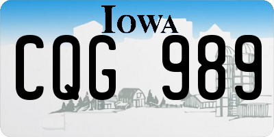 IA license plate CQG989