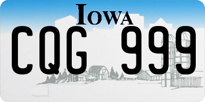IA license plate CQG999