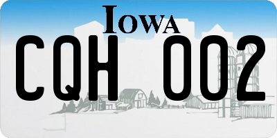 IA license plate CQH002