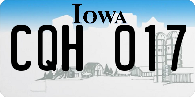 IA license plate CQH017