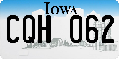 IA license plate CQH062