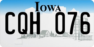 IA license plate CQH076