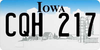 IA license plate CQH217
