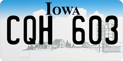 IA license plate CQH603