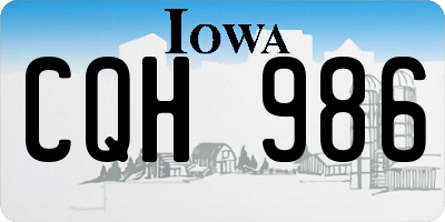 IA license plate CQH986