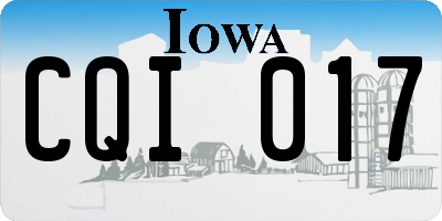 IA license plate CQI017