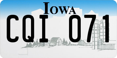 IA license plate CQI071
