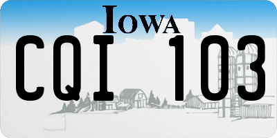 IA license plate CQI103