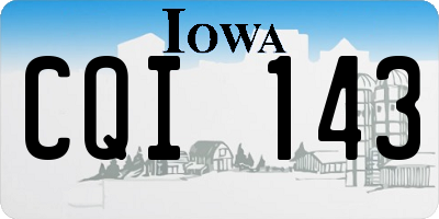 IA license plate CQI143
