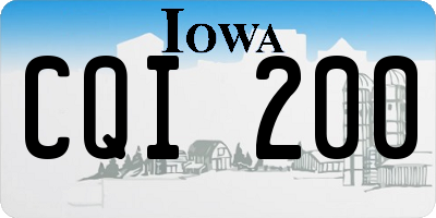 IA license plate CQI200