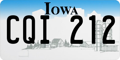 IA license plate CQI212
