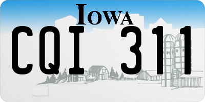 IA license plate CQI311