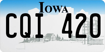 IA license plate CQI420