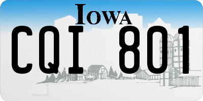 IA license plate CQI801