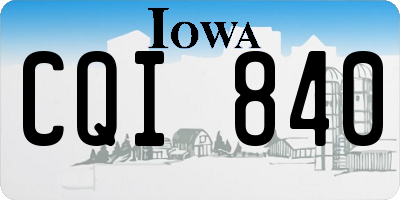 IA license plate CQI840