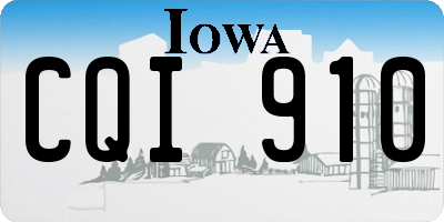 IA license plate CQI910