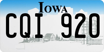 IA license plate CQI920